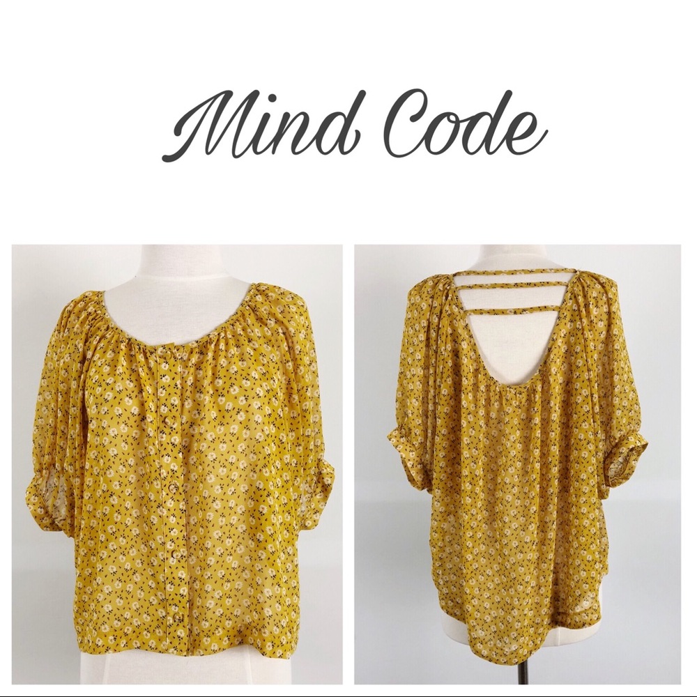 Mind Code Yellow Blouse - Size Large